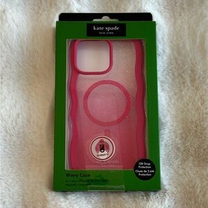 🆕 Kate Spade | iPhone 16 Pro Max Glitter Pink Wavy Case!